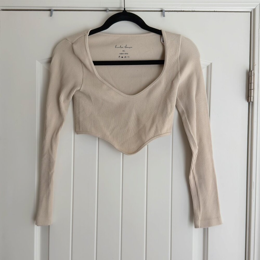 Cropped Long Sleeve Top